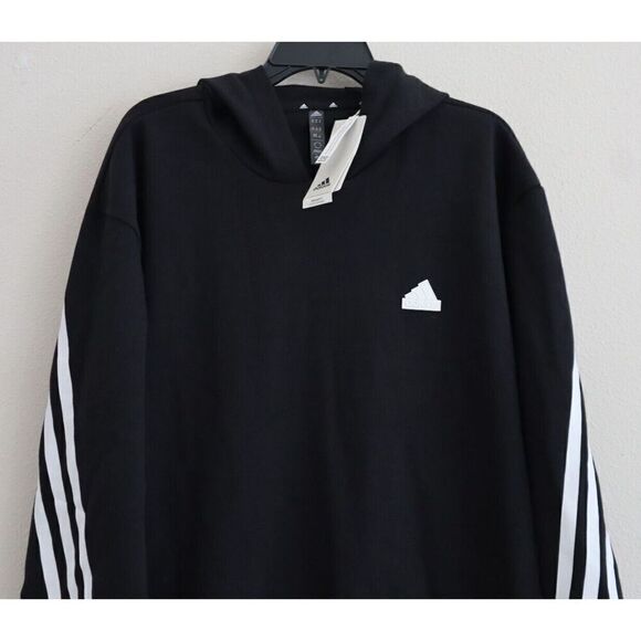 adidas IC6710 Men's Sz XL Black/White 3-Stripe Sweatpants & L/S Hoodie - Picture 6 of 16